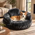 Fluffy Donut Small Dog Bed with Raised Sides