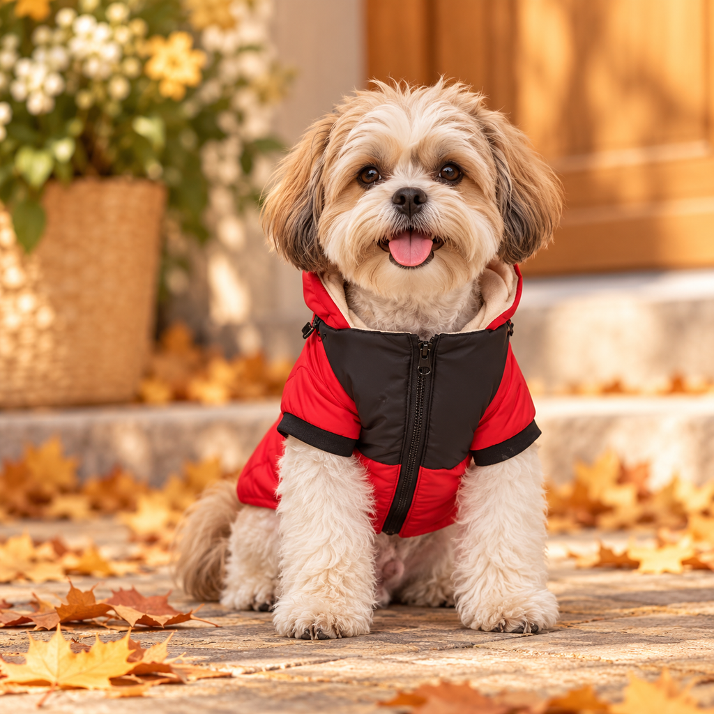 Waterproof Dog Winter Jacket with Built-In Harness