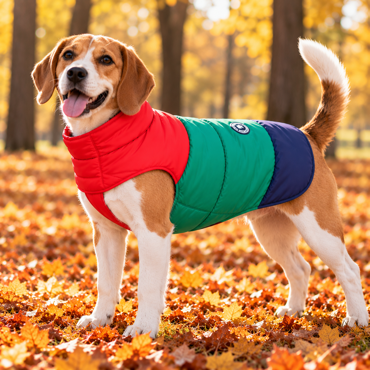 Color Block Puffer Jacket for Dogs