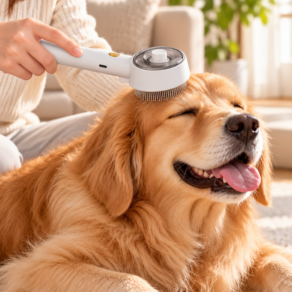 3-in-1 Steam Pet Grooming Brush with Mist Spray