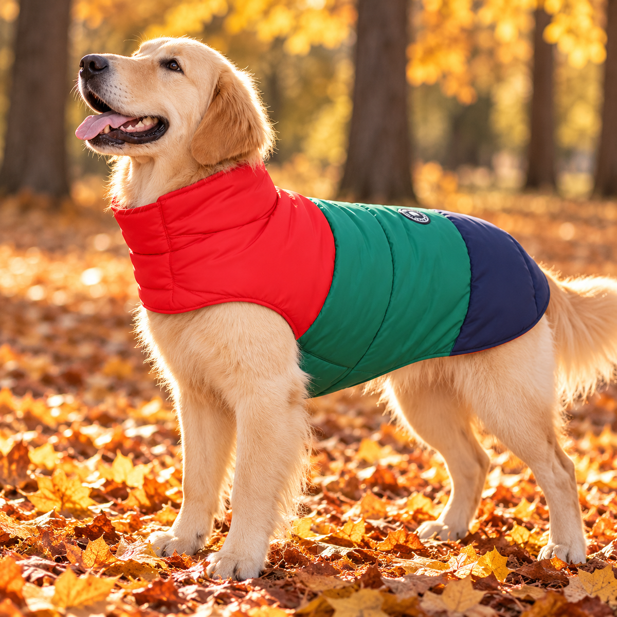 Color Block Puffer Jacket for Dogs