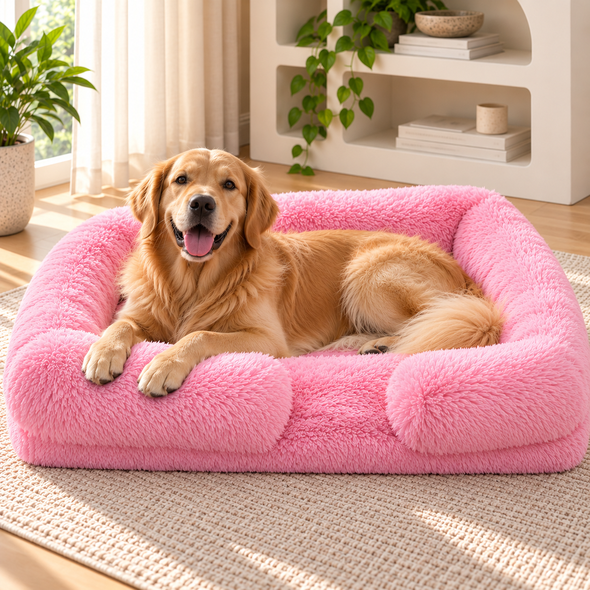 Fluffy Dog Bed with Raised Sides