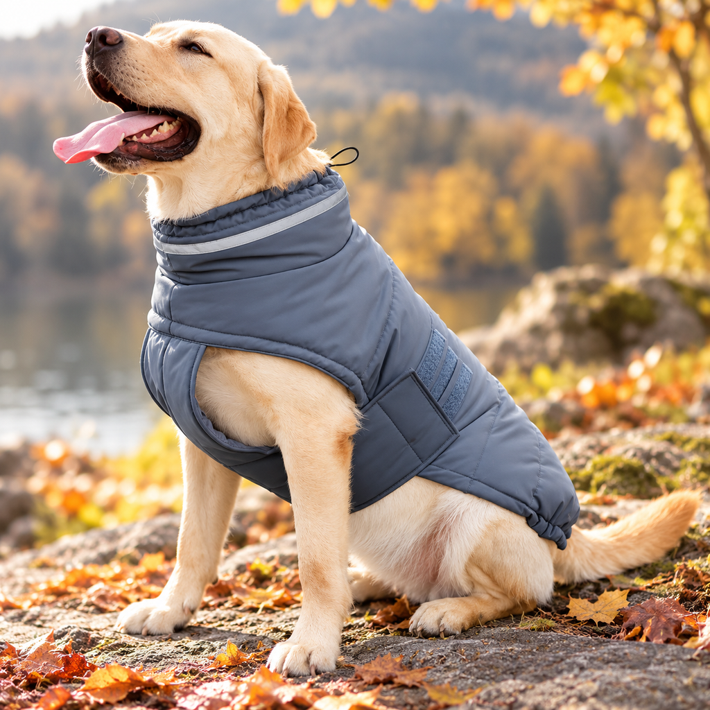Padded Winter Dog Coat with High Collar