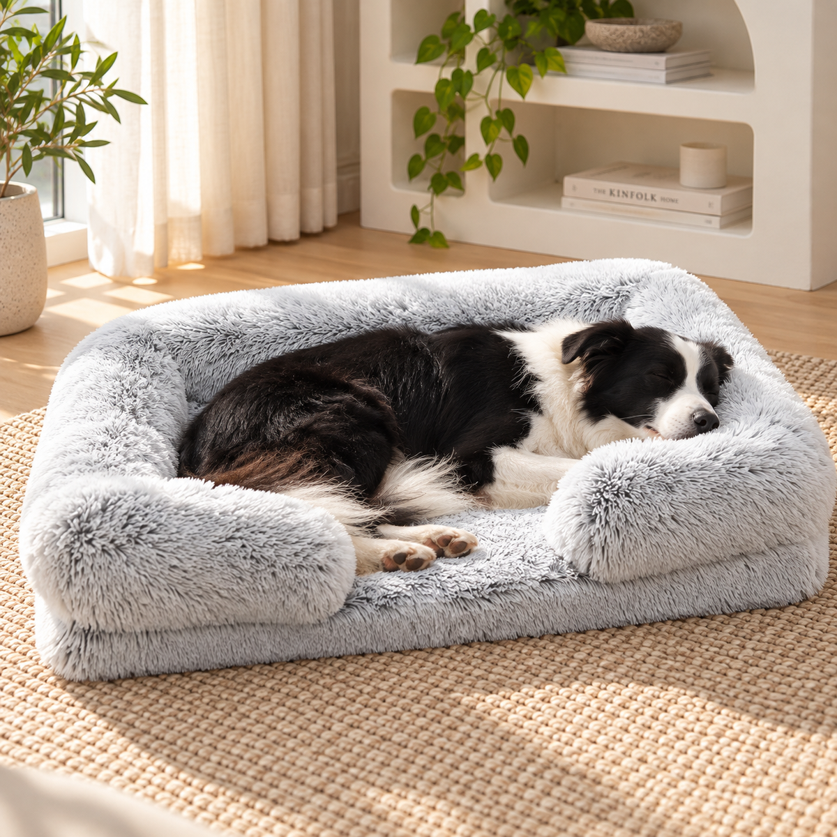 Fluffy Dog Bed with Raised Sides