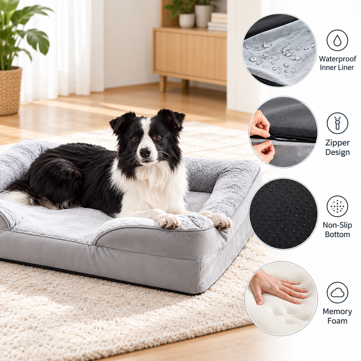 Dog Sofa Bed with Raised Sides