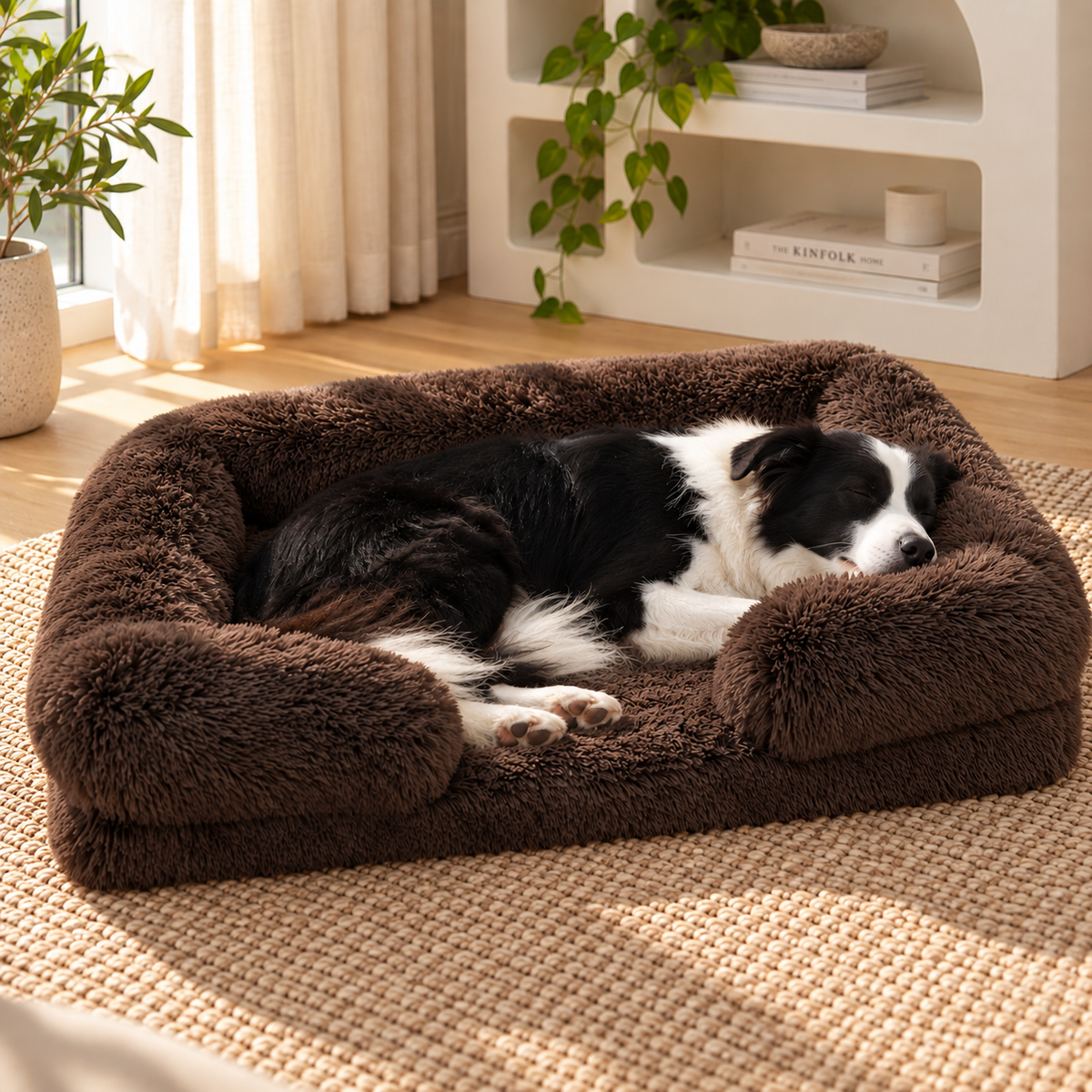Fluffy Dog Bed with Raised Sides