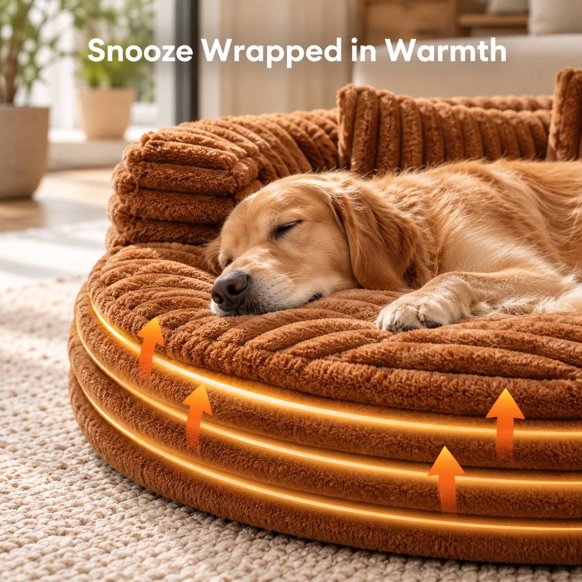 Corduroy Dog Sofa Bed with Raised Sides