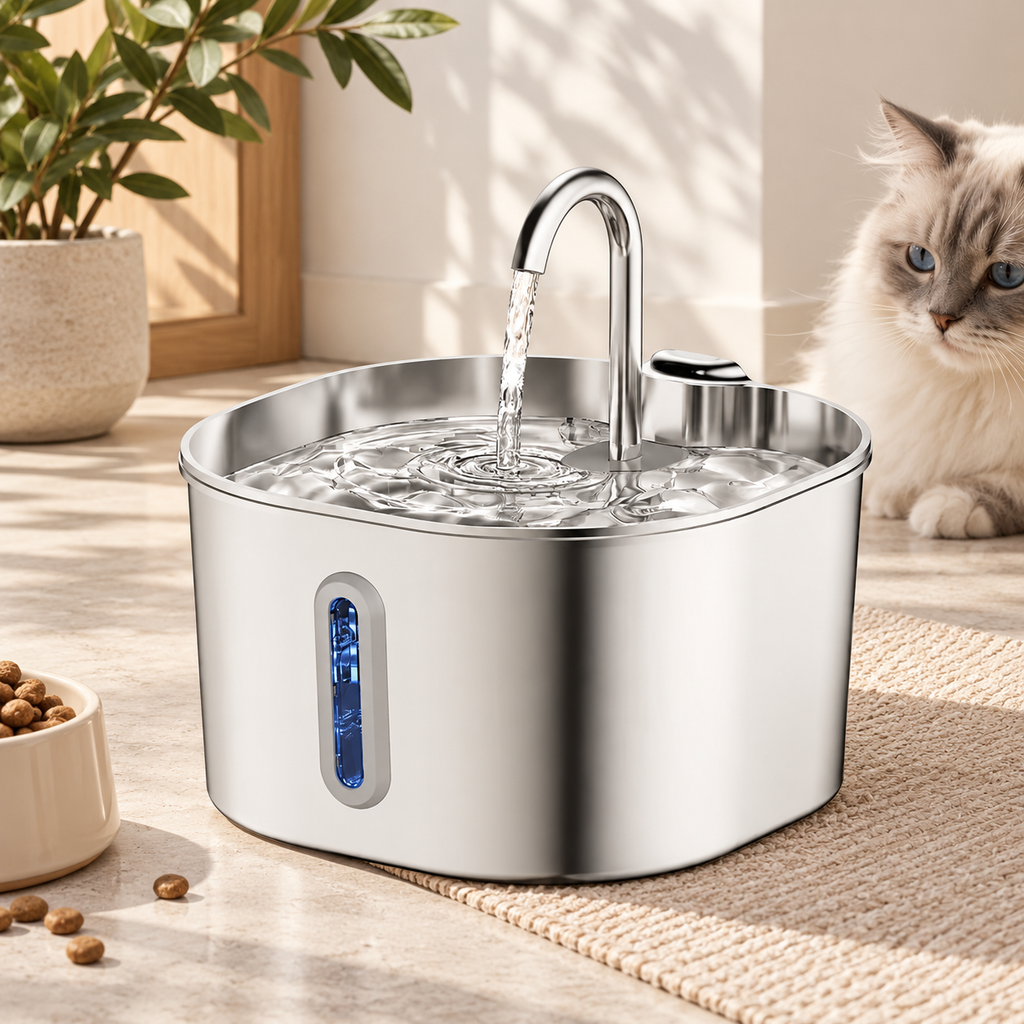 Stainless Steel Automatic Water Fountain for Cats & Dogs 2,2L