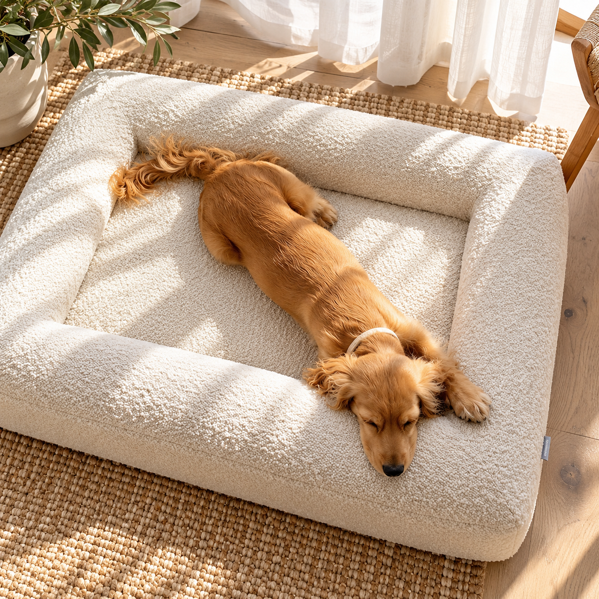 Soft Dog Bed with Raised Supportive Edges