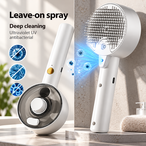 3-in-1 Steam Pet Grooming Brush with Mist Spray
