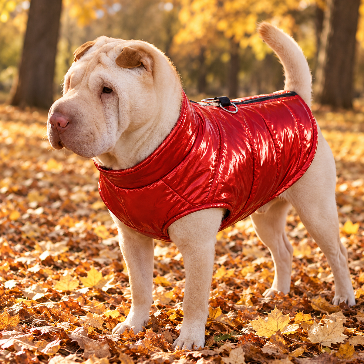 Metallic Puffer Jacket for Dogs